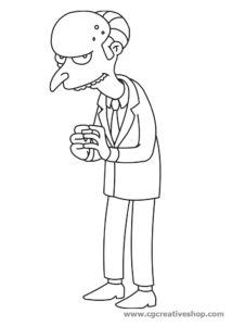 Montgomery Burns dei Simpson, disegno da colorare