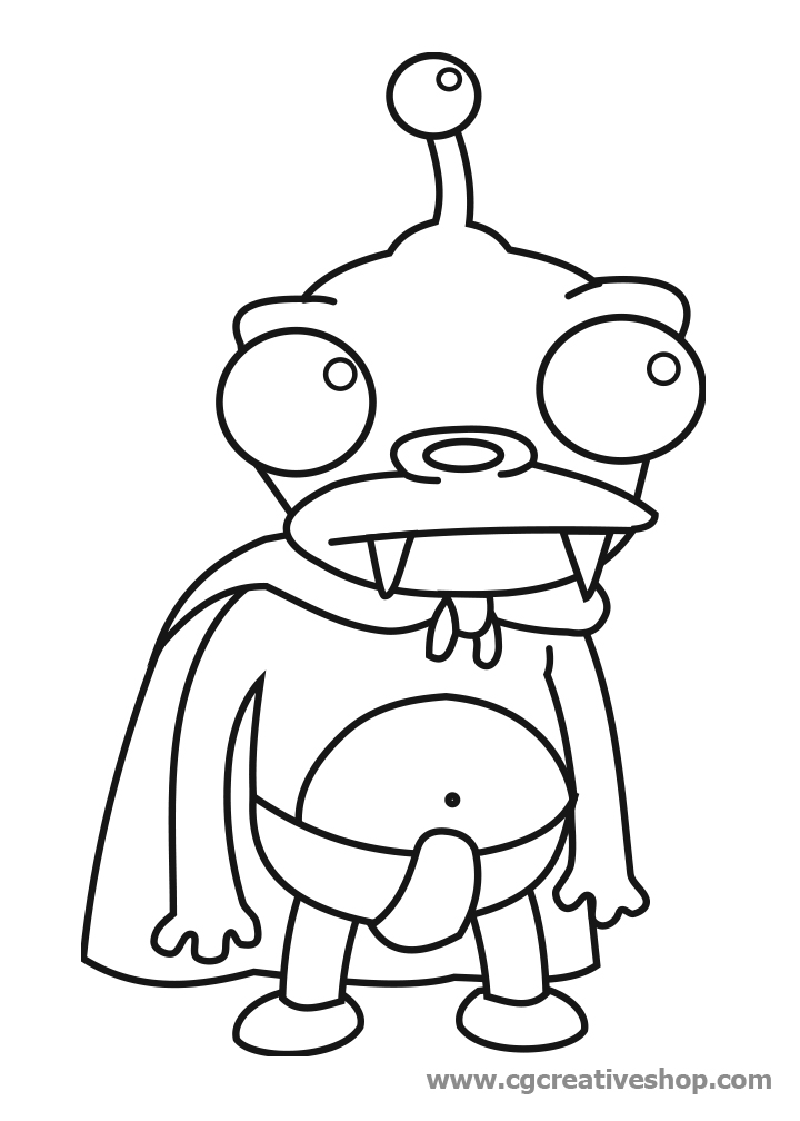 Mordicchio di Futurama, disegno da colorare
