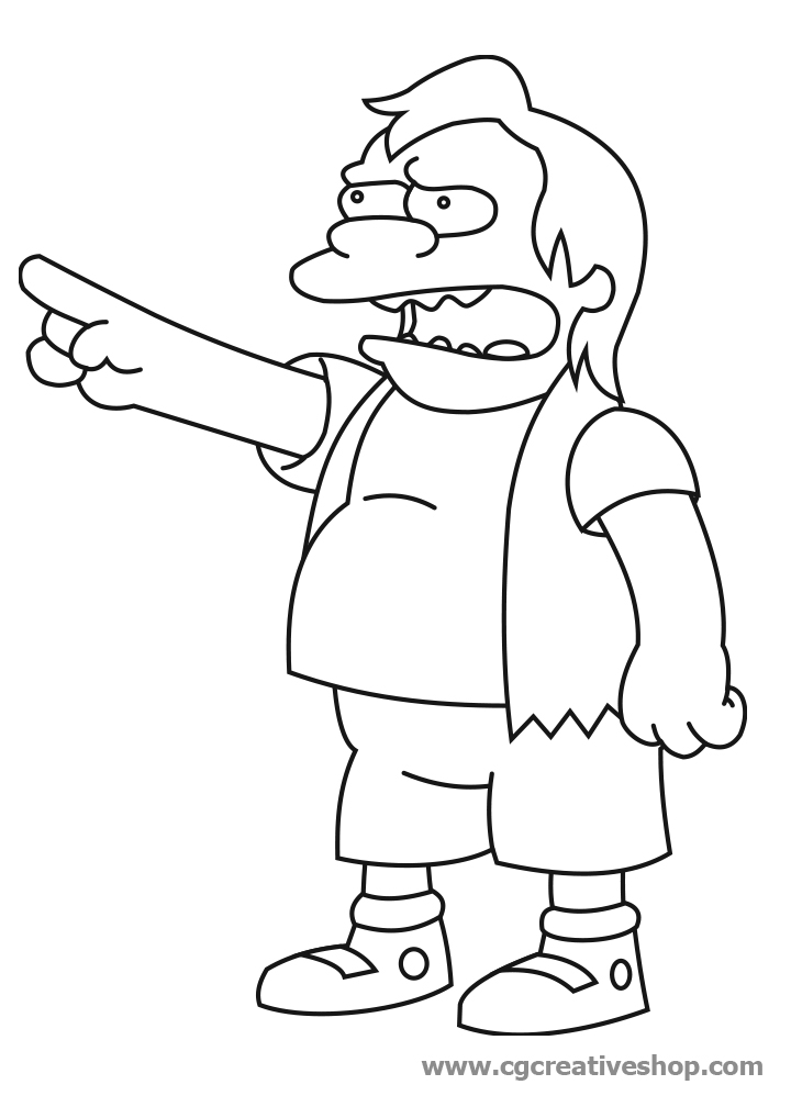 Nelson Muntz, personaggio Simpson da colorare