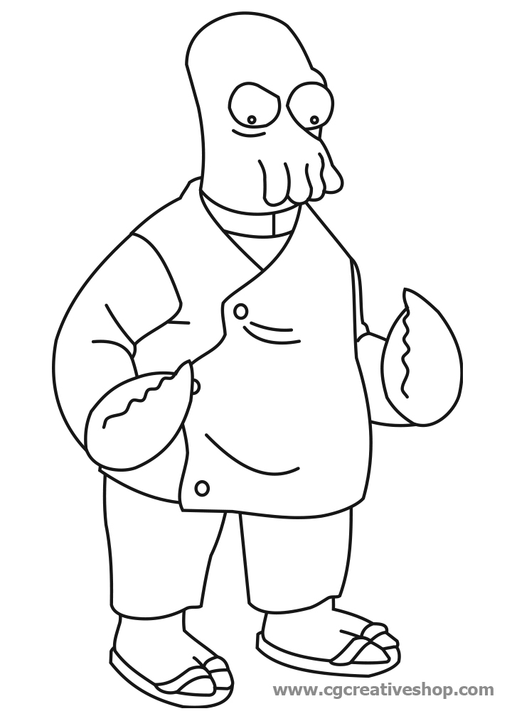 dottor Zoidberg Futurama, disegno da colorare