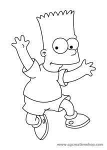 Bart Simpson, disegno da colorara
