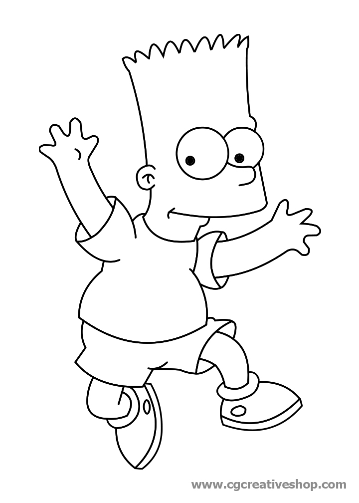 Bart Simpson, disegno da colorara