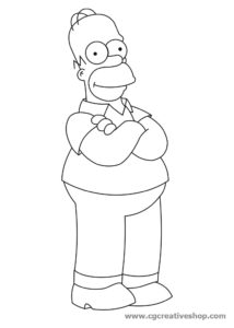 Homer Simpson, disegno da colorare