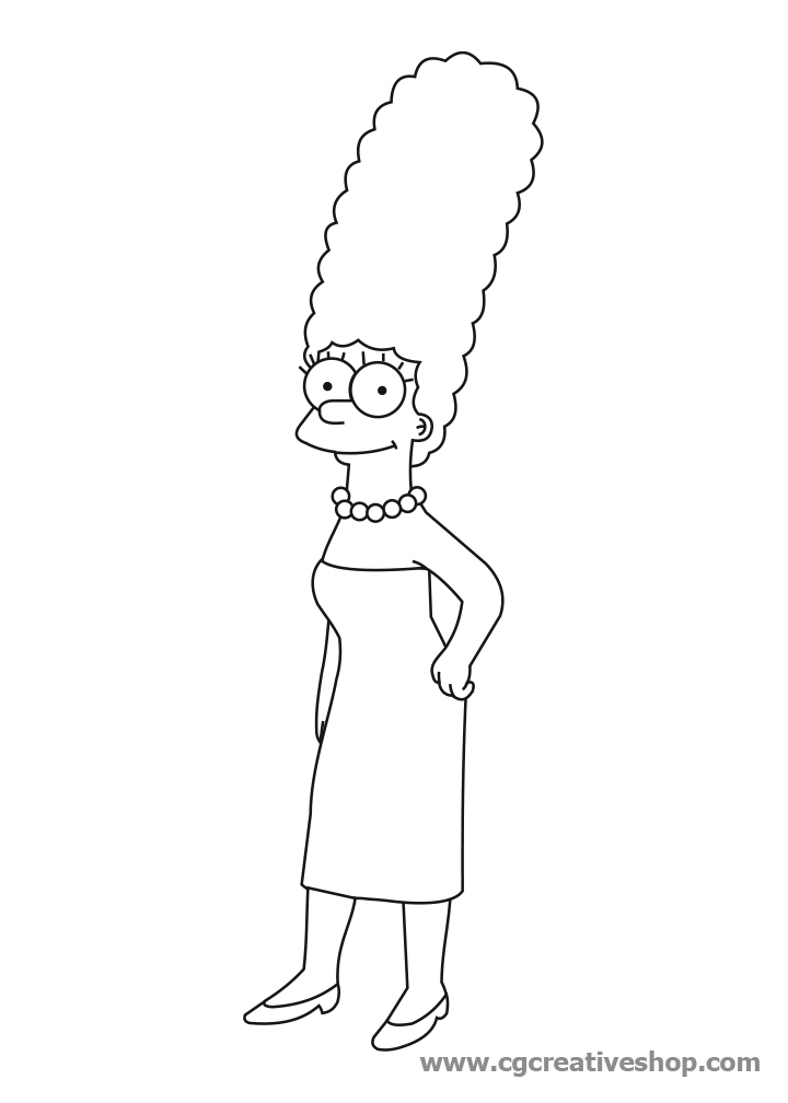 Marge Simpson, disegno da colorare