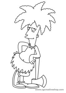 Telespalla Bob dei Simpson, disegno da colorare