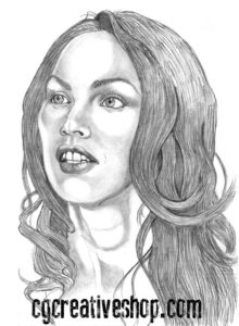 Pencil drawing of Megan Fox actress and model