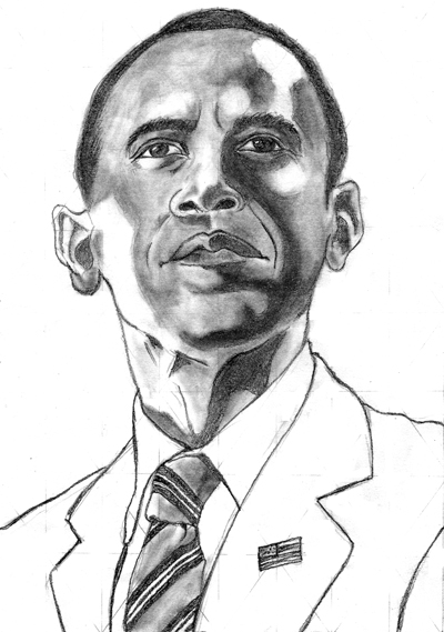 Barack Obama pencil drawing