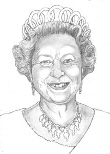 Pencil drawing of Queen Elizabeth II