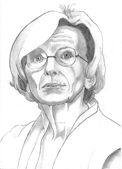 Ritratto a matita di Emma Bonino del partito Radicale