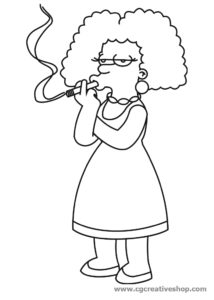 Selma Bouvier sorella di Marge, disegno da colorare