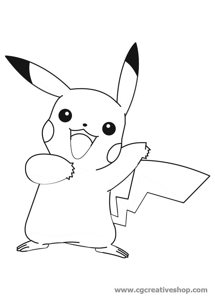 Pikachu Personaggio Dei Pokemon Disegno Da Colorare Cgcreativeshop