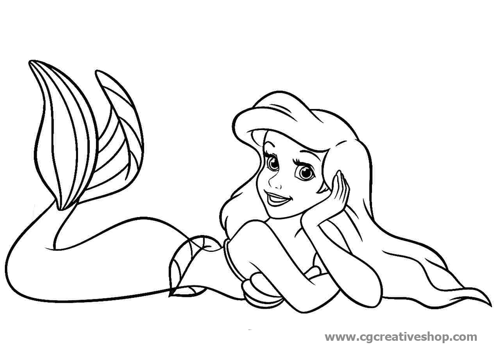 Ariel la Sirenetta (Disney), disegno da colorare