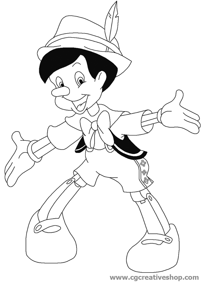 Pinocchio, disegno da colorare