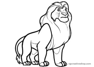 simba il re leone, disegno da colorare