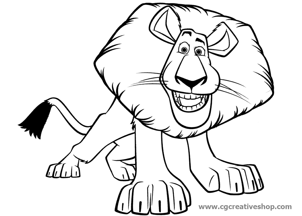 Alex the Madagascar Lion, coloring pages