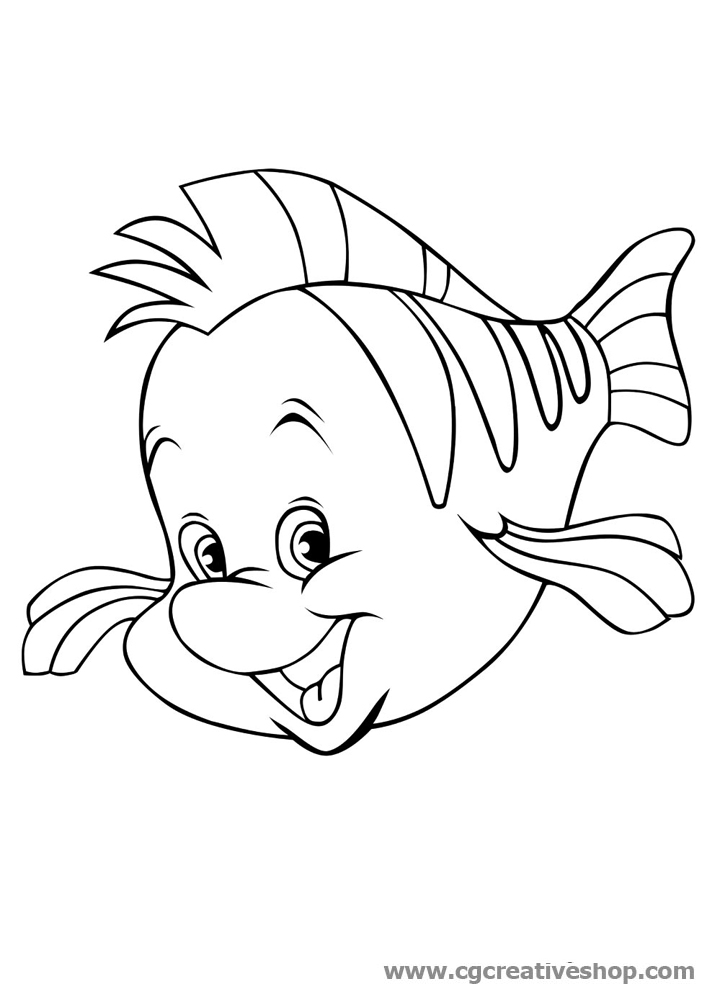 Flounder Friend Ariel coloing pages