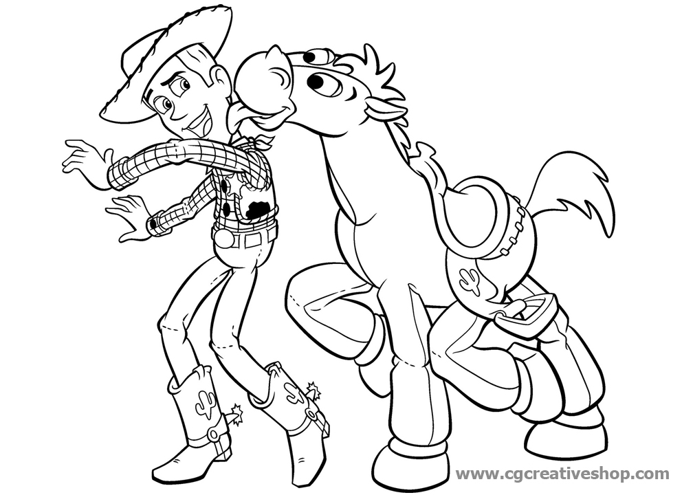 Woody and Buulseye coloring pages
