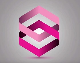 ribbon logo 3d in Illustrator