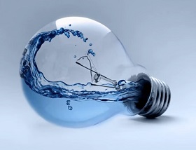 water in a bulb in Photoshop