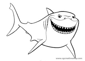 Bruto lo squalo di Nemo, disegno da colorare