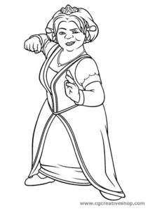 La Principessa Fiona moglie di Shrek, disegno da colorare