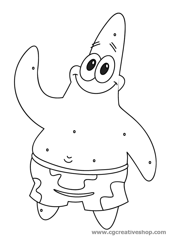 Patrick Stella di Spongebob, disegno da colorare