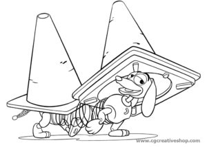 Slinky il Cane-Molla di Toy Story, disegno da colorare