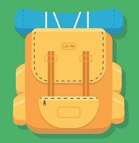 Create a camping bag in illustrator