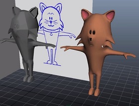 Modeling Cartoon Cat Character in Autodesk Maya