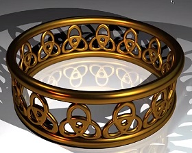model a Celtic golden ring in Maya