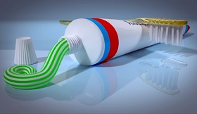 Toothpaste and Toothbrush in Blender