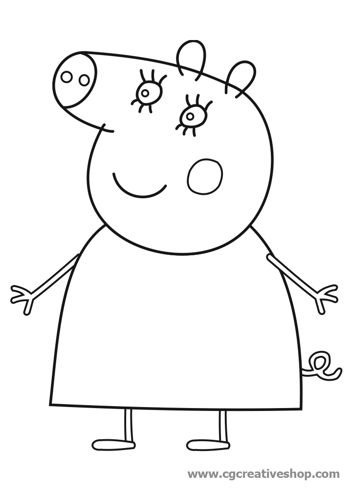Mummy Pig coloring pages