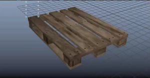 model a low poly wooden pallet in maya