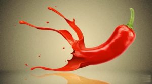 Red chilli splashes effect Photoshop