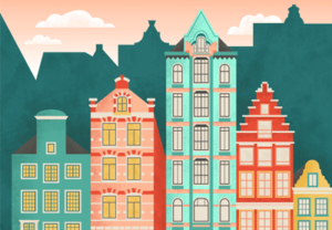 Amsterdam Cityscape in Illustrator and Photoshop
