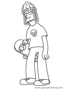 Secco Jones: bullo dei Simpson, disegno da colorare