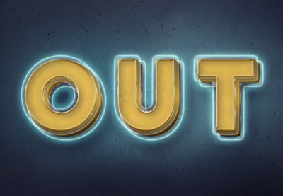 3D Glowing Retro Text in Photoshop
