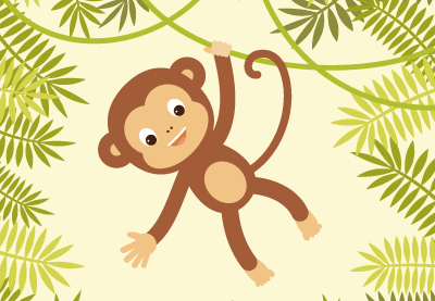 Nice Monkey Illustration in Adobe Illustrator