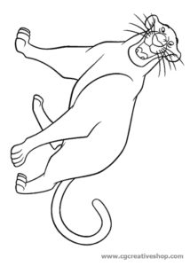Bagheera - pantera del Libro della Giungla, disegno da colorare