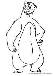 Orso Baloo - Libro della Giungla, disegno da colorare