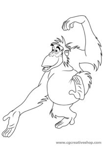 Re Luigi (King Louie) signore delle scimmie, disegno da colorare
