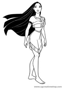 Pocahontas principessa Disney, disegno da colorare