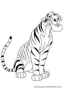Shere khan la tigre (Disney), disegno da colorare