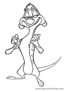 Timon il suricato del Re Leone, disegno da colorare