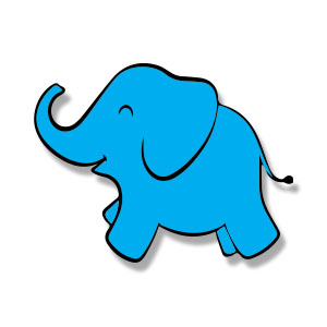 Cute Simple Baby Elephant Free Vector download