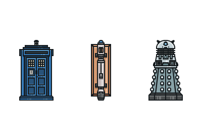 Draw a Doctor Who Icon Pack in Illustrator