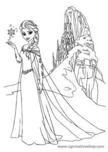 Elsa di Frozen (Disney), disegno da colorare