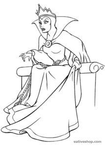 Grimilde: la Regina Cattiva di Biancaneve, disegno da colorare