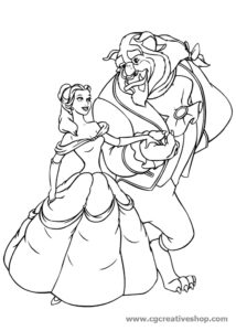 La Bella e la Bestia (Disney), disegno da colorare