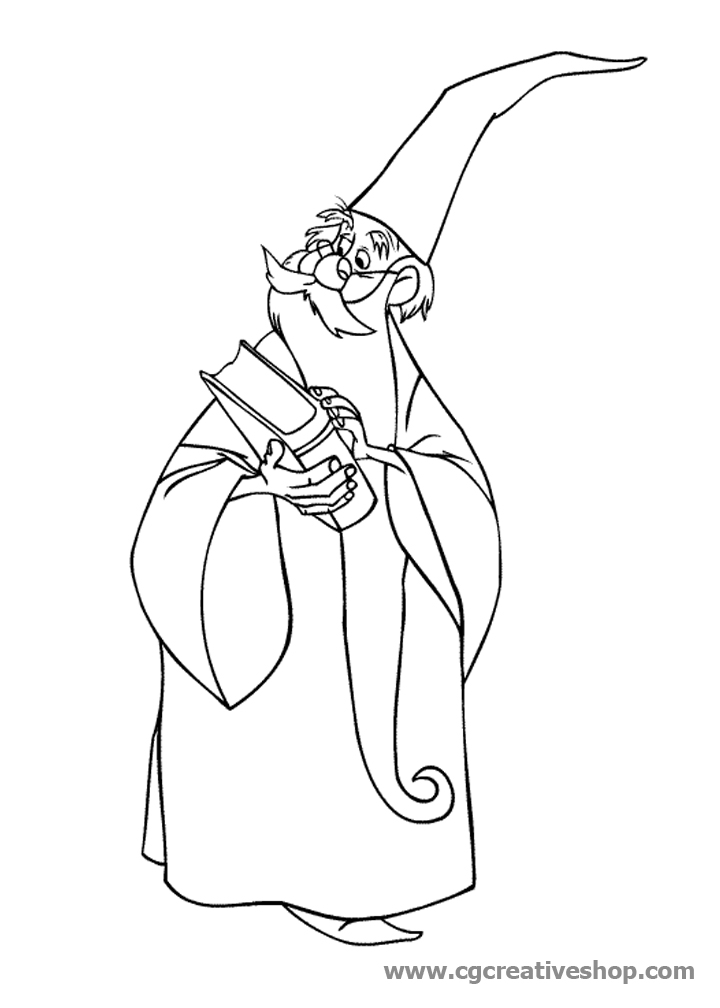 Mago Merlino (Disney), disegno da colorare
